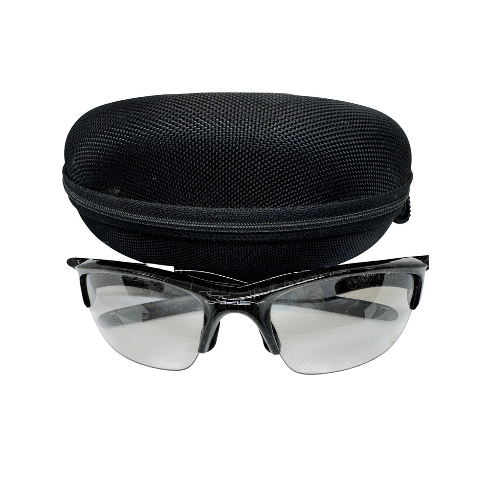 Oakley Half Jacket 2.0 Sunglasses Black Graphic Frame Clear Lens Sport OO9144